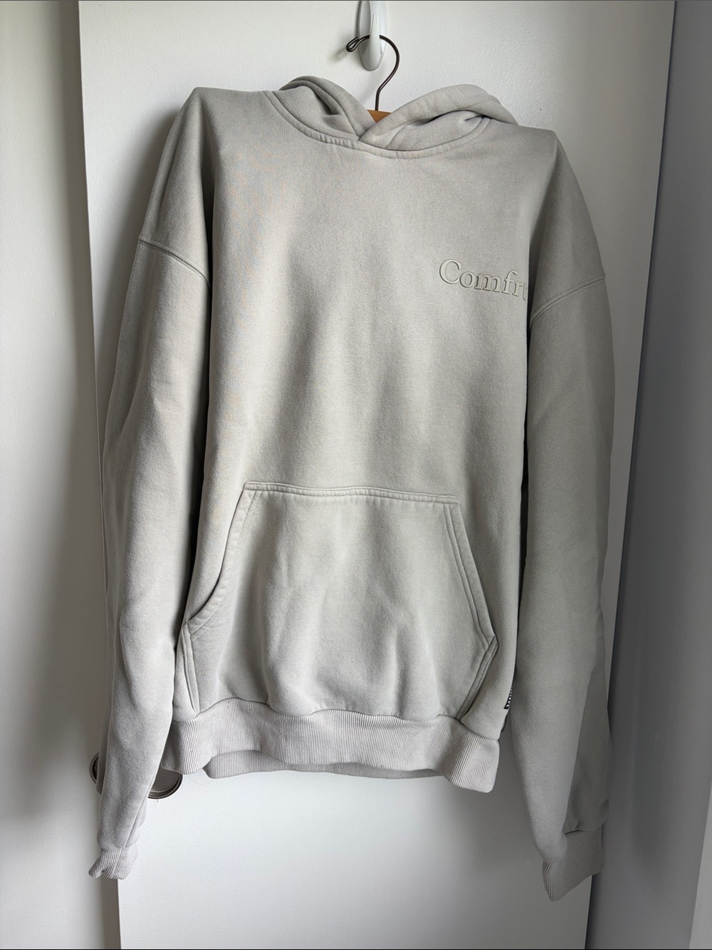 Comfrt Beige Hoodie Sweatshirt